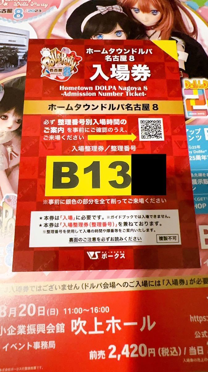 ホームタウンドルパ名古屋8 公式ガイドブック付き入場券 入場券 ガイド