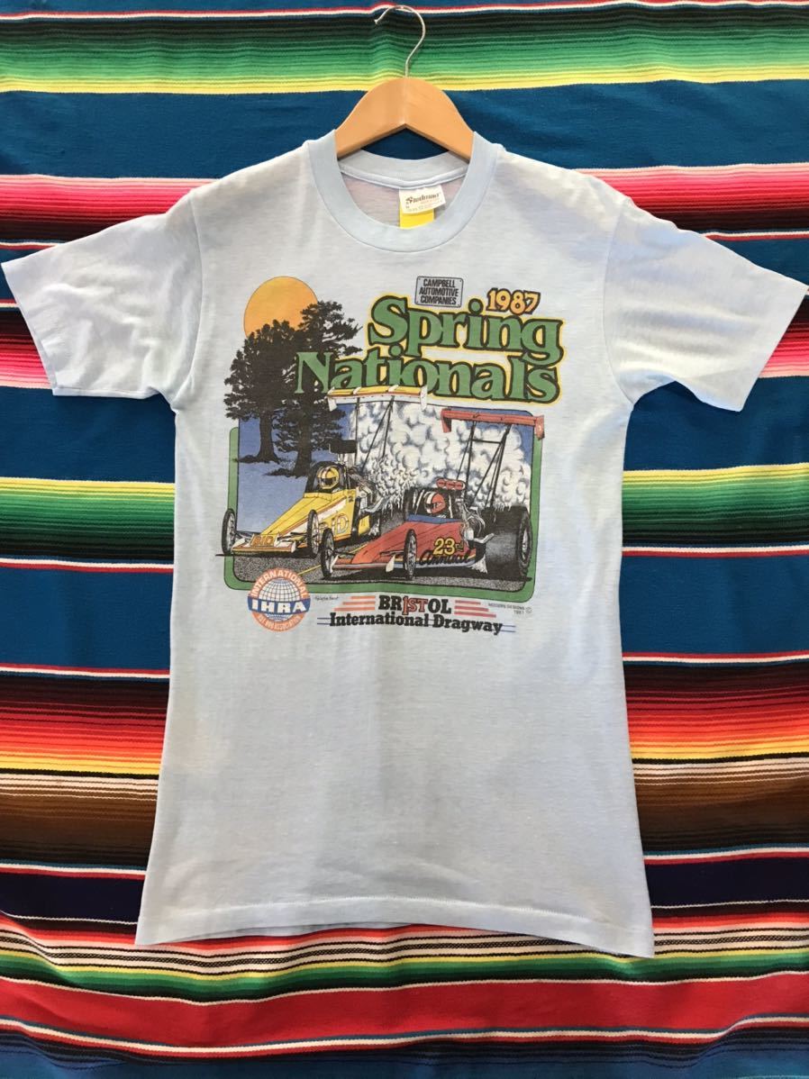 1987 Spring Nationals Tシャツ　ドラッグレース　アメリカ　ビンテージ　IHRA ゼロヨン　1320 世田谷ベース　企業　カンパニー　古着