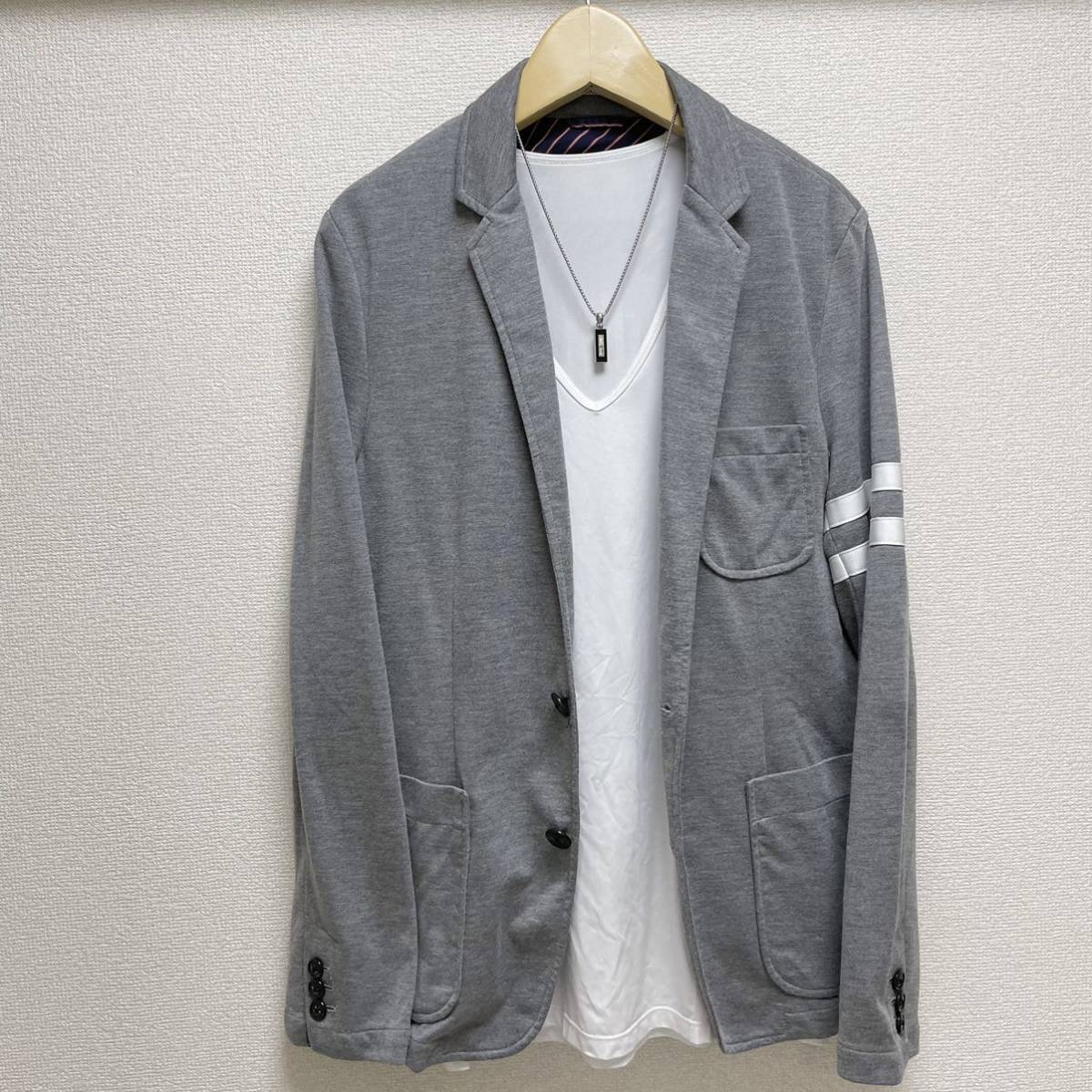 MEN'S BIGI FIRST テーラードジャケット グレー シンプルJACKET