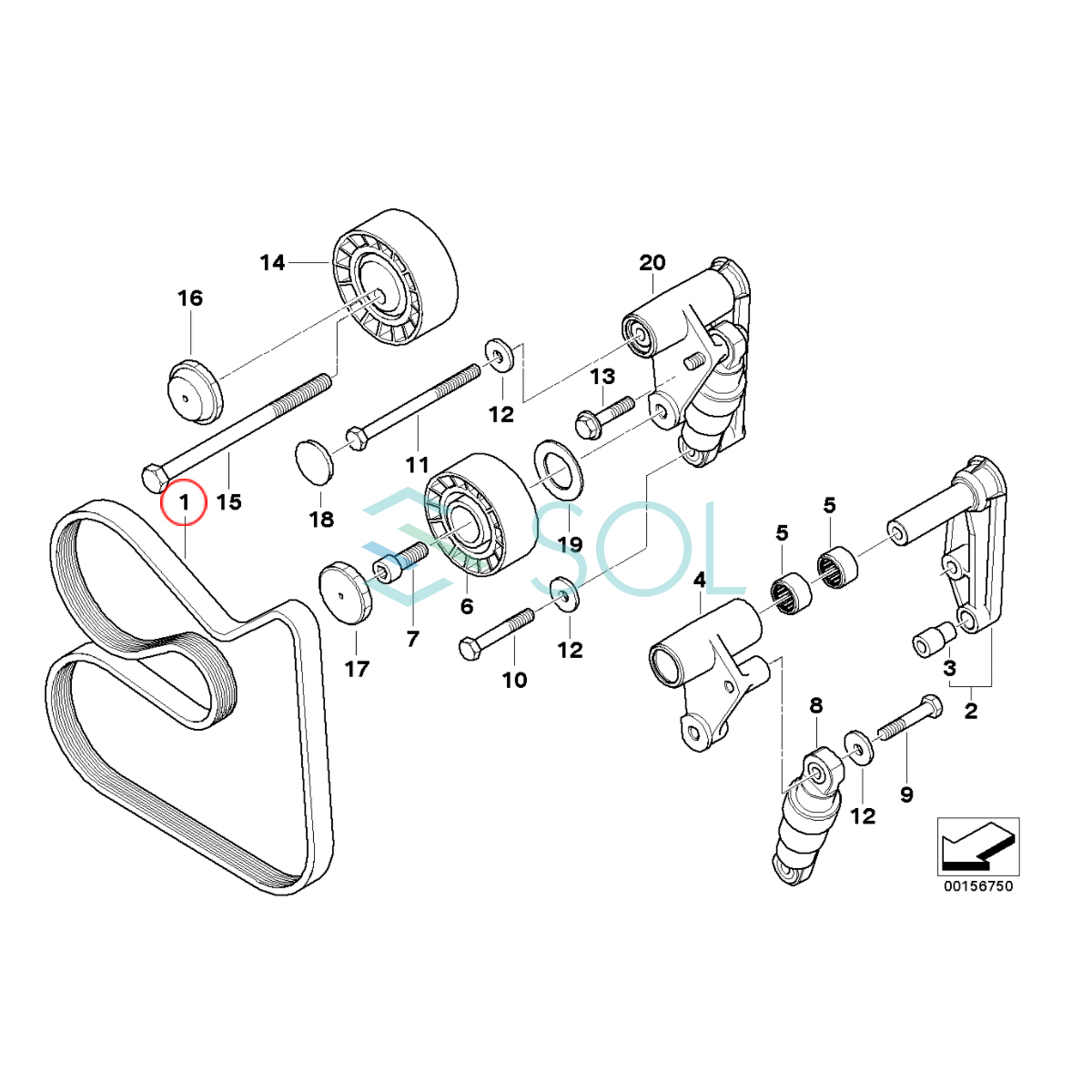 BMW E90 E92 オルタネーターベルト ファンベルト M3 6PK1460 11287837898 11287832327 出荷締切18時_画像2