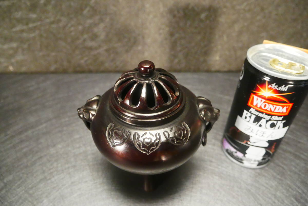 長期保管品 伝統高銅器 香炉 桐箱入り 須賀月芳 蝋型鋳銅 高さ 長期保管品 伝統高銅器 香炉 桐箱入り 須賀月芳 蝋型鋳銅 高さ