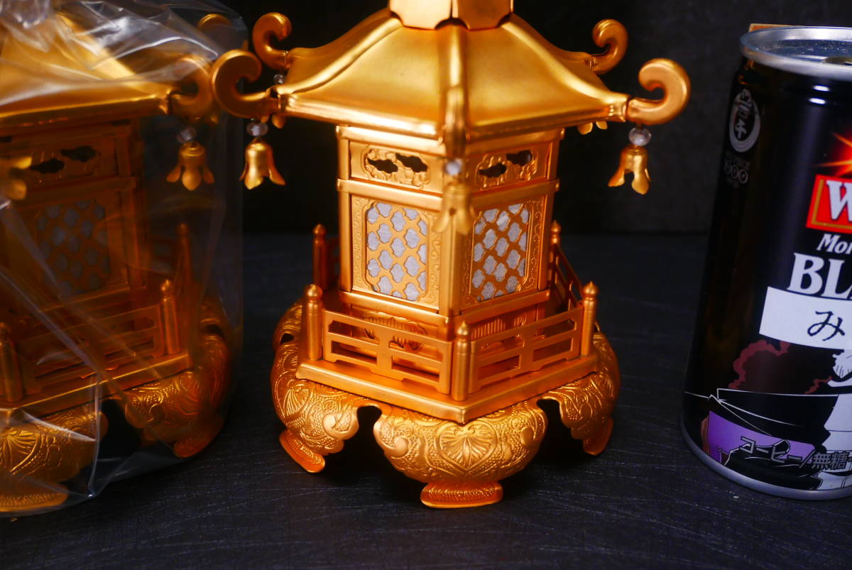 未使用長期保管品 最高級高欄付吊り灯籠 本消金メッキ 六角猫足 未使用長期保管品 最高級高欄付吊り灯籠 本消金メッキ 六角猫足