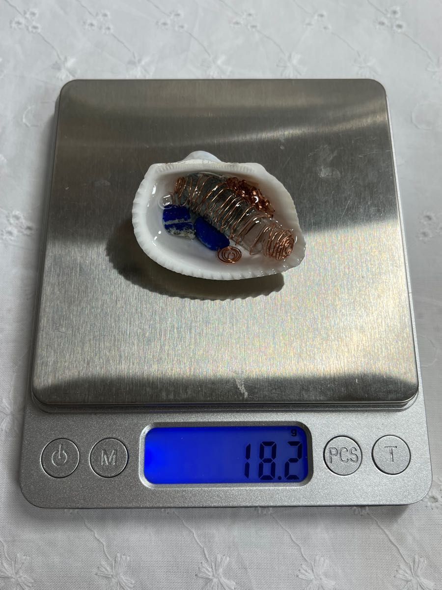 オルゴナイト　6 貝殻　ラピスラズリ　ポイント水晶　沖縄の砂　ハンドメイド