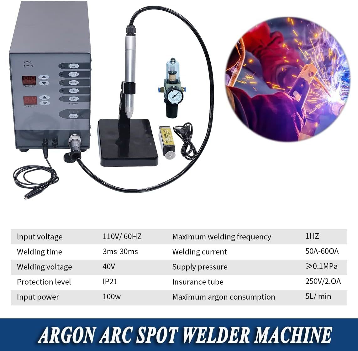 ハイパワーアルゴンアークスポット溶接機 レーザー溶接 ステンレス鋼溶接機 歯科溶接ツール ジュエリースポット溶接110V_画像1