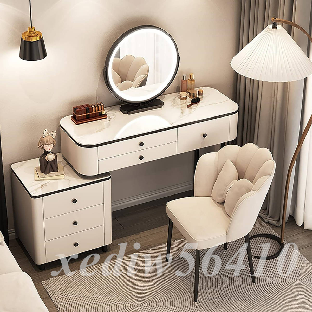  dresser, adjustment possible LED mirror attaching cosmetics pcs. set,6.. drawer . stool attaching dresser 