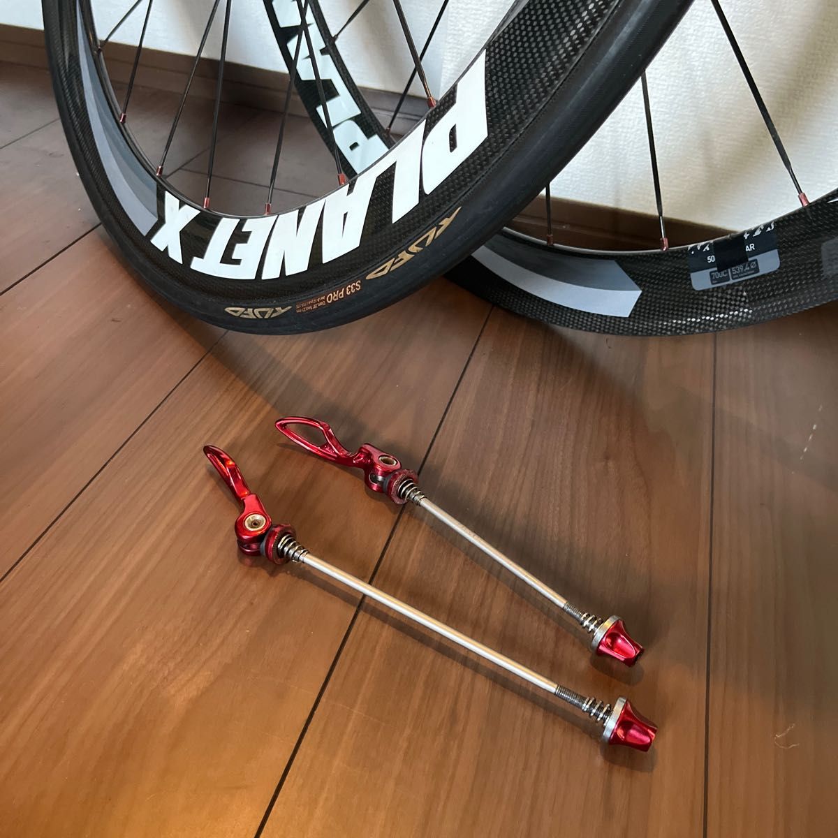 【PLANET X】R50 カーボンホイール シマノ10sスプロケット付き チューブラ リムブレーキ