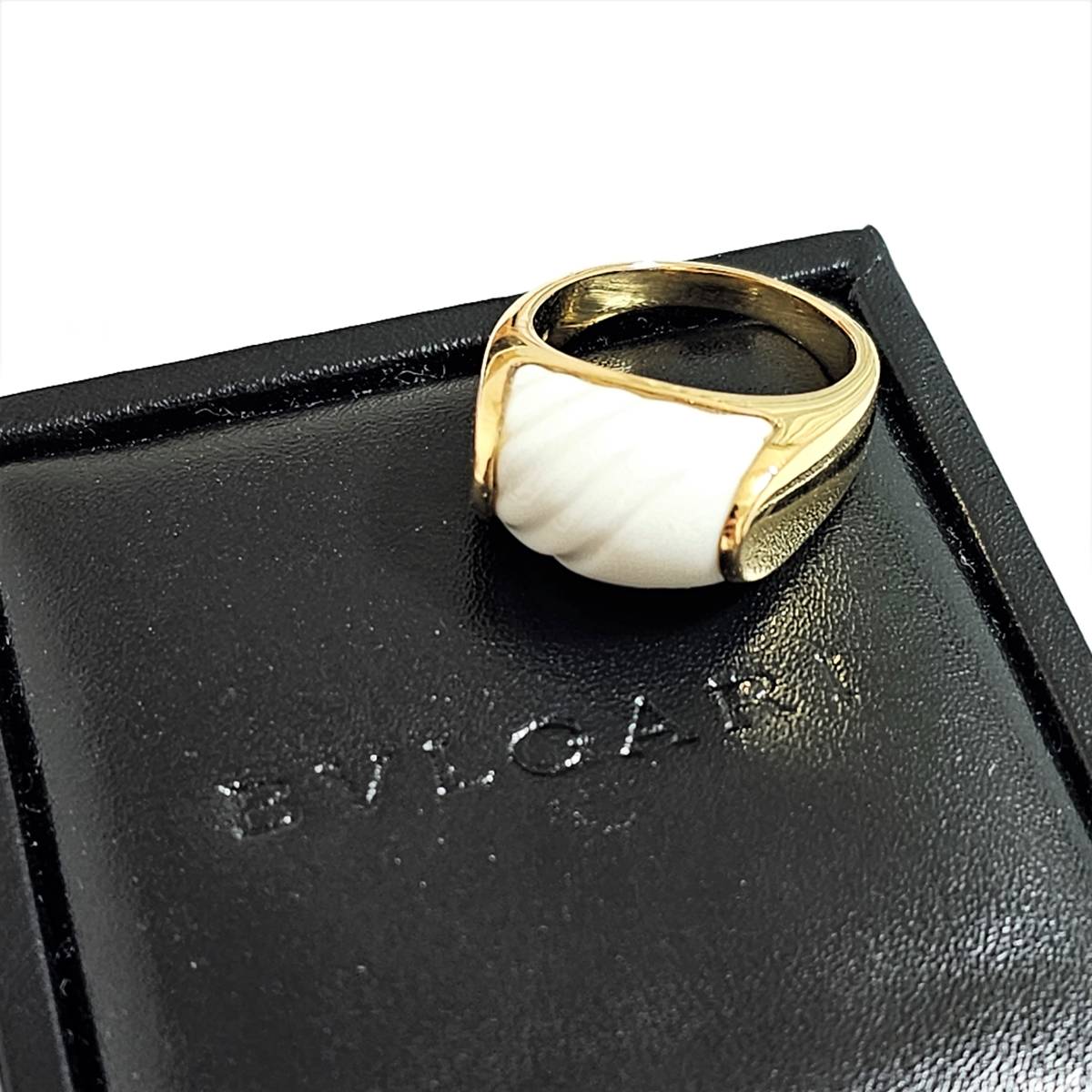 BVLGARI ブルガリ リング 指輪 750YG セラミック トロンケット Vintage