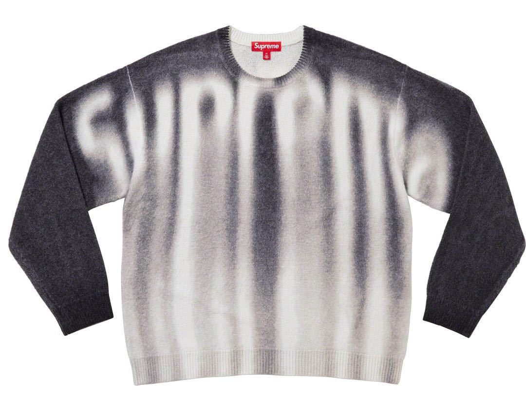 新品未使用 国内正規品 supreme 23AW Blurred Logo Sweater Black small ニット クルーネック セーター  シュプリーム ロゴ ブラック
