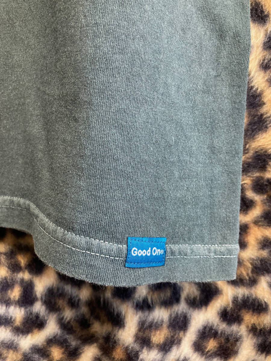 USA制 フェード◎ ネイビー GOOD ON グッドオン 半袖 后染め 無地 Tシャツ ヘビーウェイト 古著女子