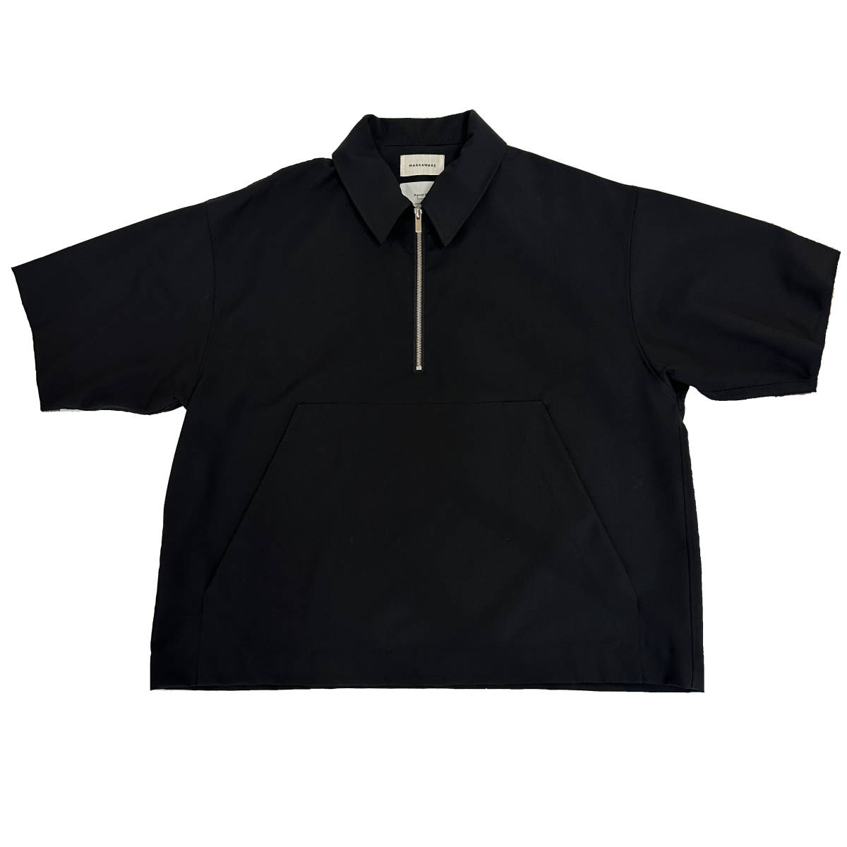 MARKAWARE マーカウェア A20A-04SH02B PULL OVER SHIRT プルオーバー シャツ 半袖 サイズ 2 オーガニック ウール 100％ ブラック