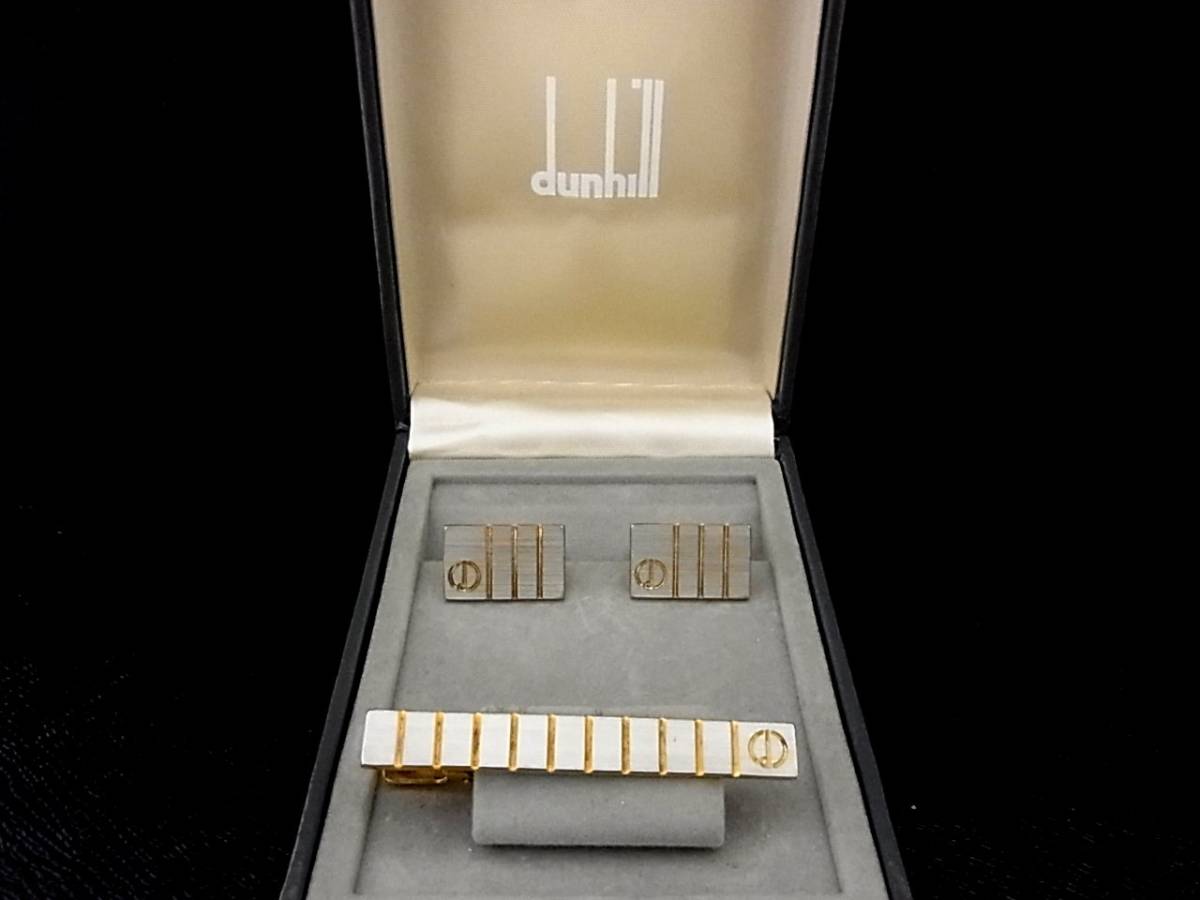 ◎ №3776 ◎ ■ Хорошее качество ■ [Dunhill] Dunhill [Серебряное золото] ■ Манжеты и набор для завязки ♪ ♪