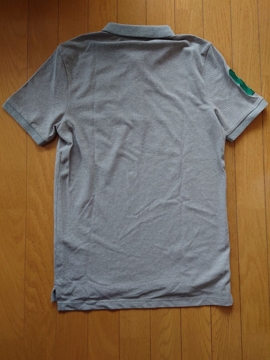 新品GIORDANO ジョルダーノ ライオン刺繍 グレイ半袖ポロシャツSサイズの画像2