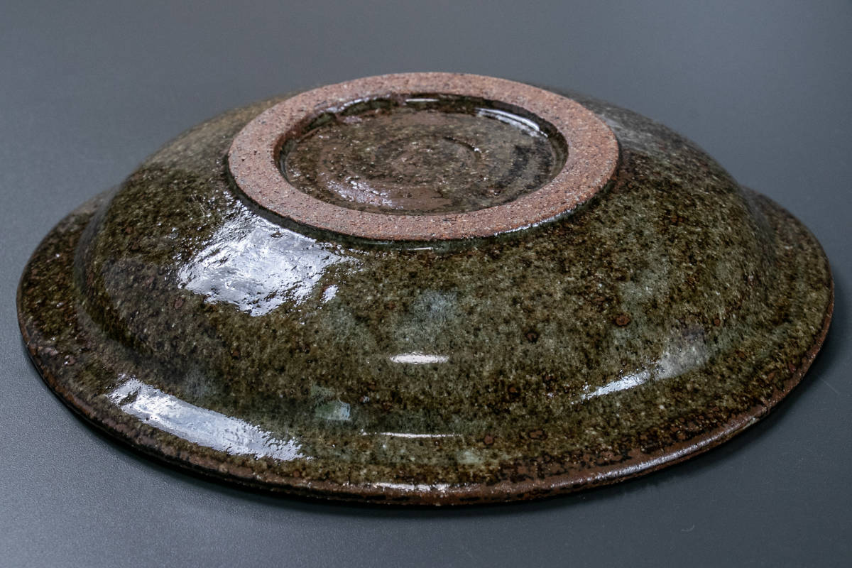 坪島土平】廣永窯鉄絵草花文皿径21.5cm 共箱茶道具菓子皿中皿| JChere