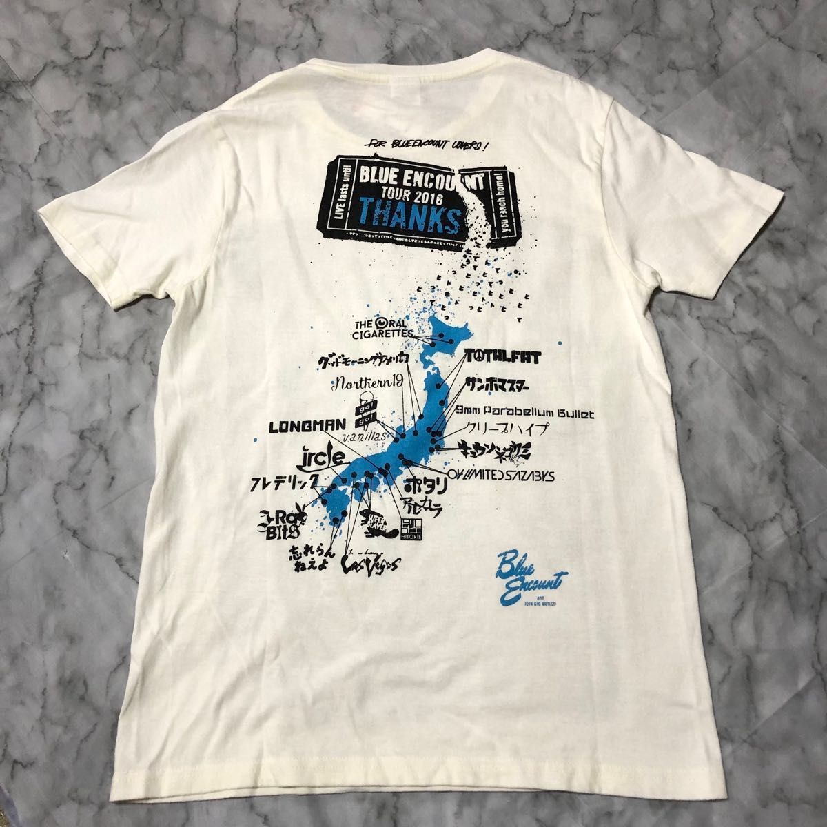 ブルーエンカウント BLUE ENCOUNT TOUR 2016 THANKS Tシャツ Sサイズ 古着