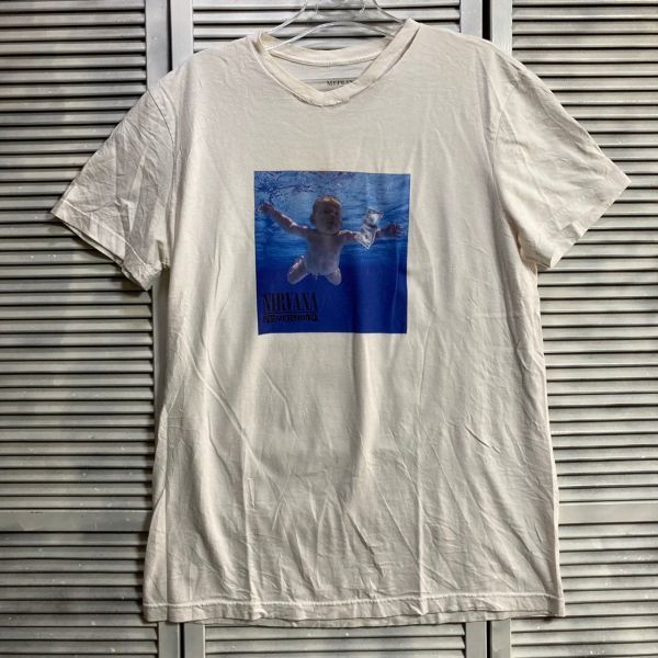1スタ 白 Tシャツ NIRVANA NEVER MIND ニルバーナ 赤ちゃん 半袖 1スタ 白 Tシャツ NIRVANA NEVER MIND ニルバーナ 赤ちゃん 半袖