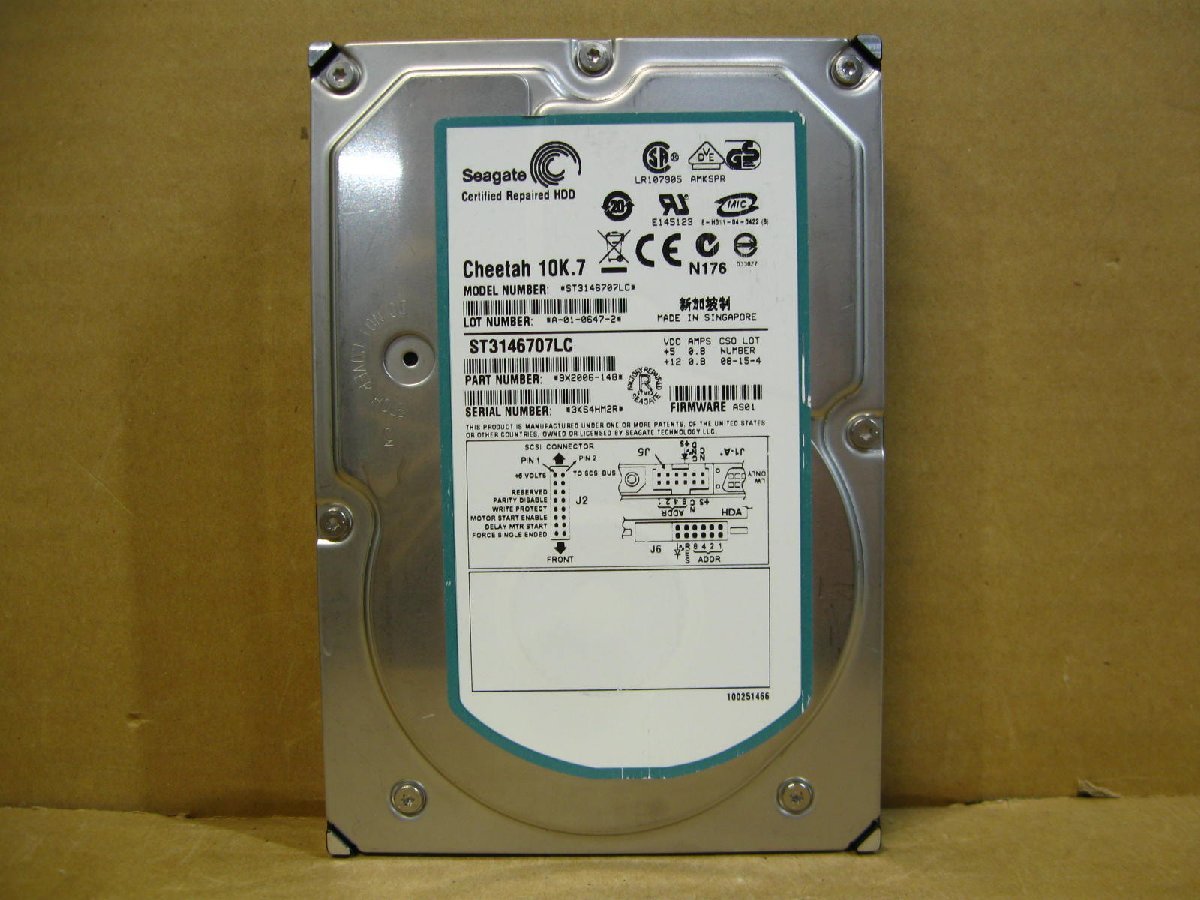 vSEAGATE ST3146707LC 146GB U320 SCSI SCA 80pin 10krpm 3.5 type used AVID Cheetah 10K.7 2