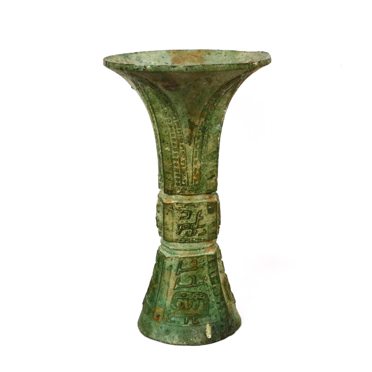 名家蔵出書道家先生旧蔵品中国古玩時代物青銅盛上饕餮紋花器花瓶