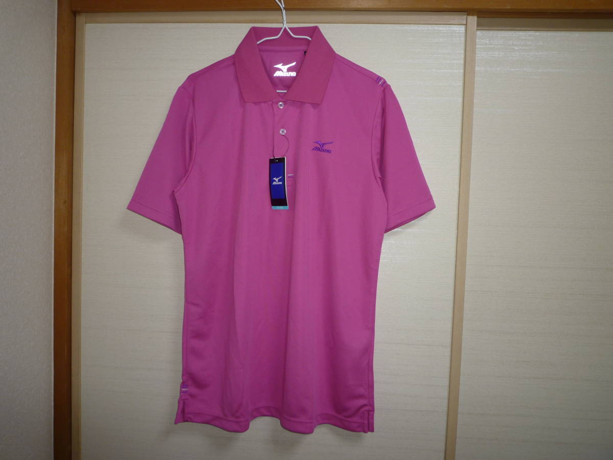 ミズノ 半袖ポロシャツ ピンク Lサイズ