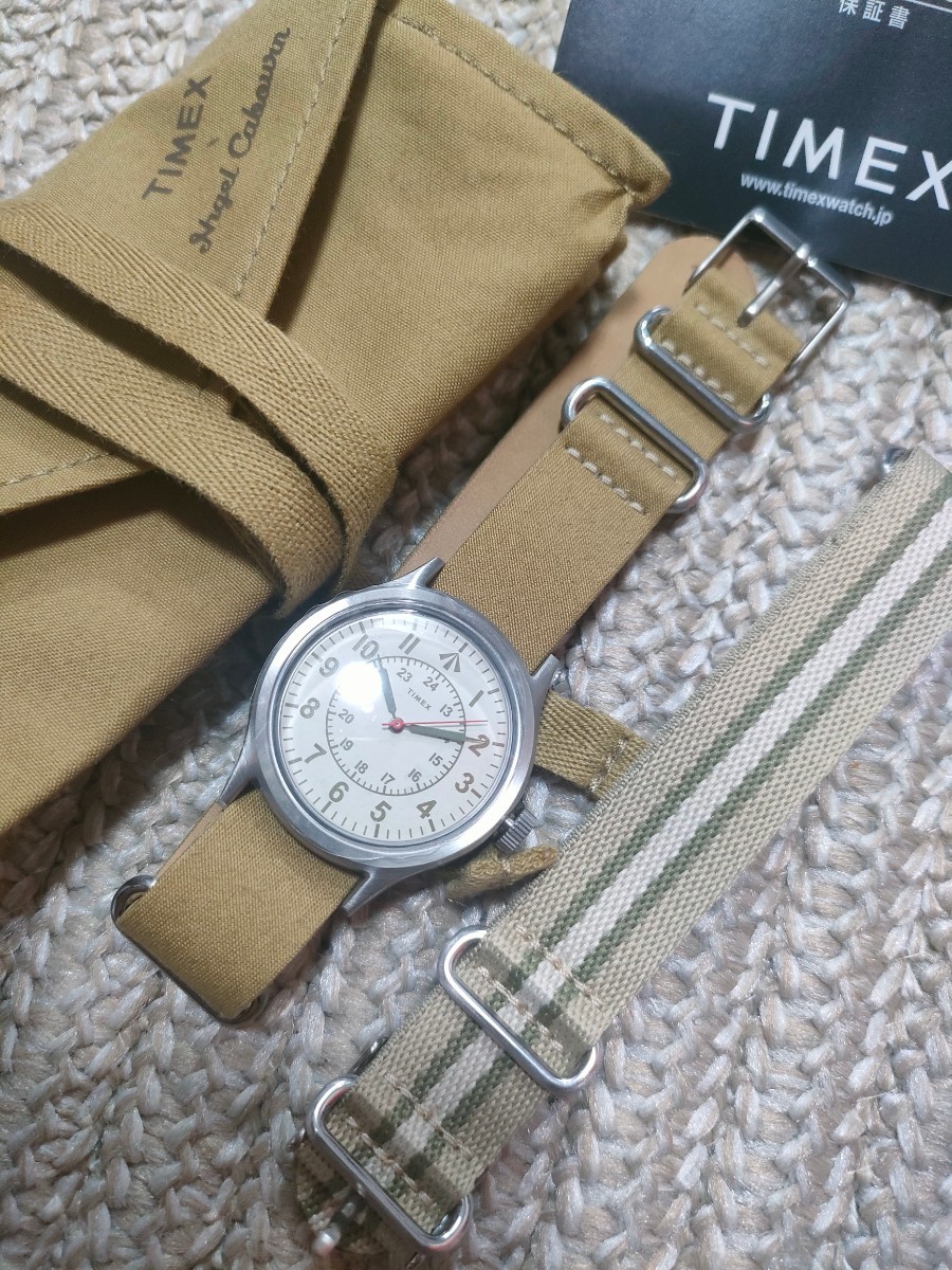 新品 未使用 定価35600 ナイジェルケーボン TIMEX 別注 CAMPER キャンパー 腕時計 ミリタリー ウォッチ タイメックス NATO ベルト 36mm_画像1