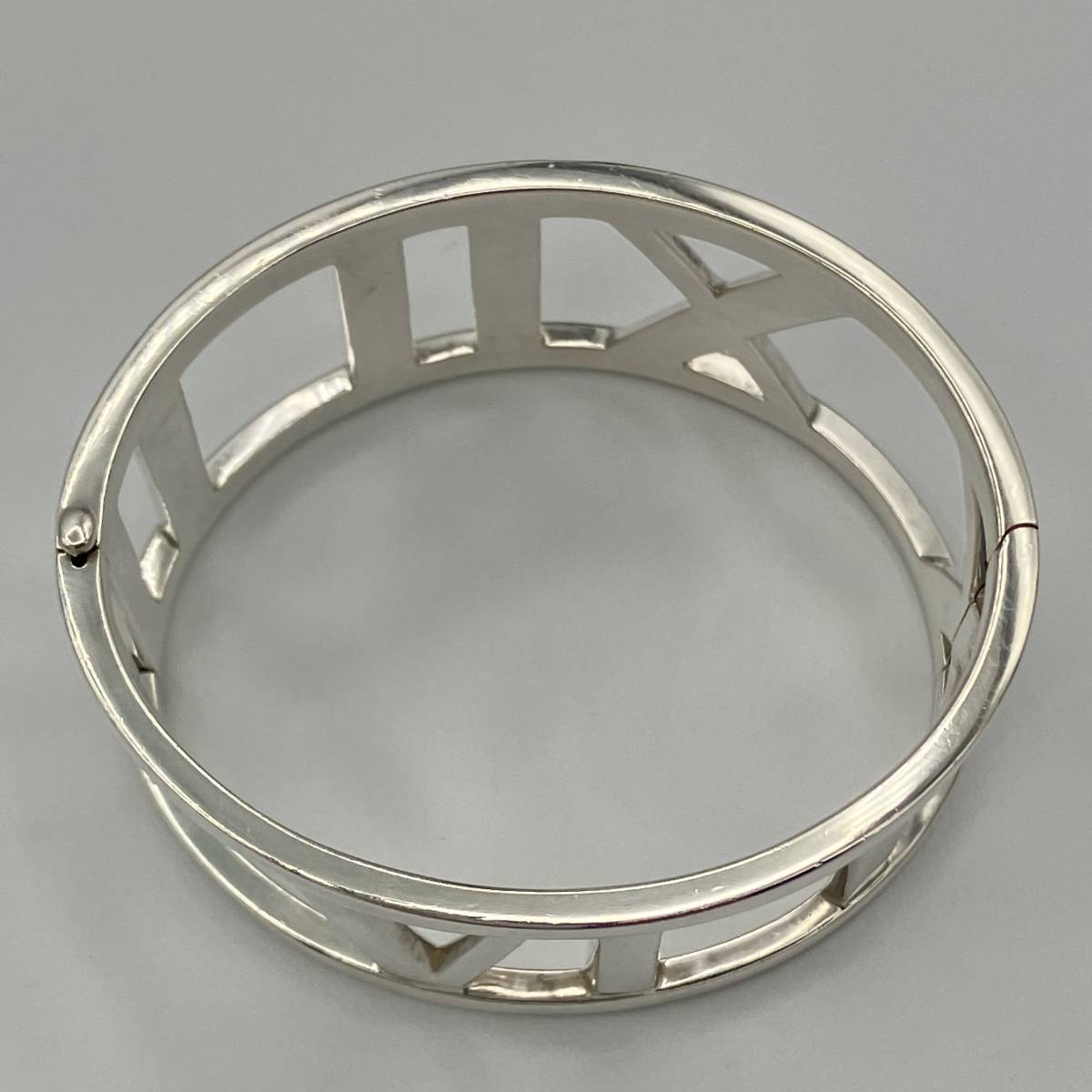 ☆ 希少品 ティファニー オープン アトラス ヒンジ ワイド バングル ブレスレット シルバー 925 Tiffany Silver ATLAS  Bangle Bracelet