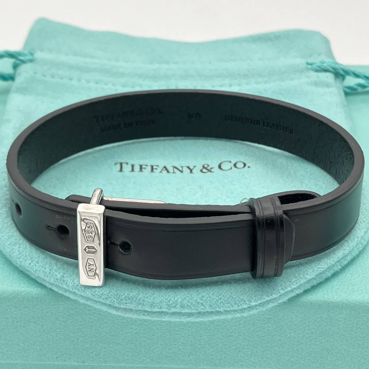 交換無料！ ☆ 希少品 Bracelet Men's MAKERS Tiffany レザー カーフ