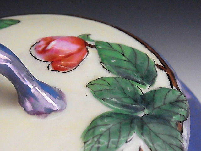 モールド盛上げ 薔薇 チーズキーパー皿 ◆ オールドメイトウ（名古屋製陶所）_画像7