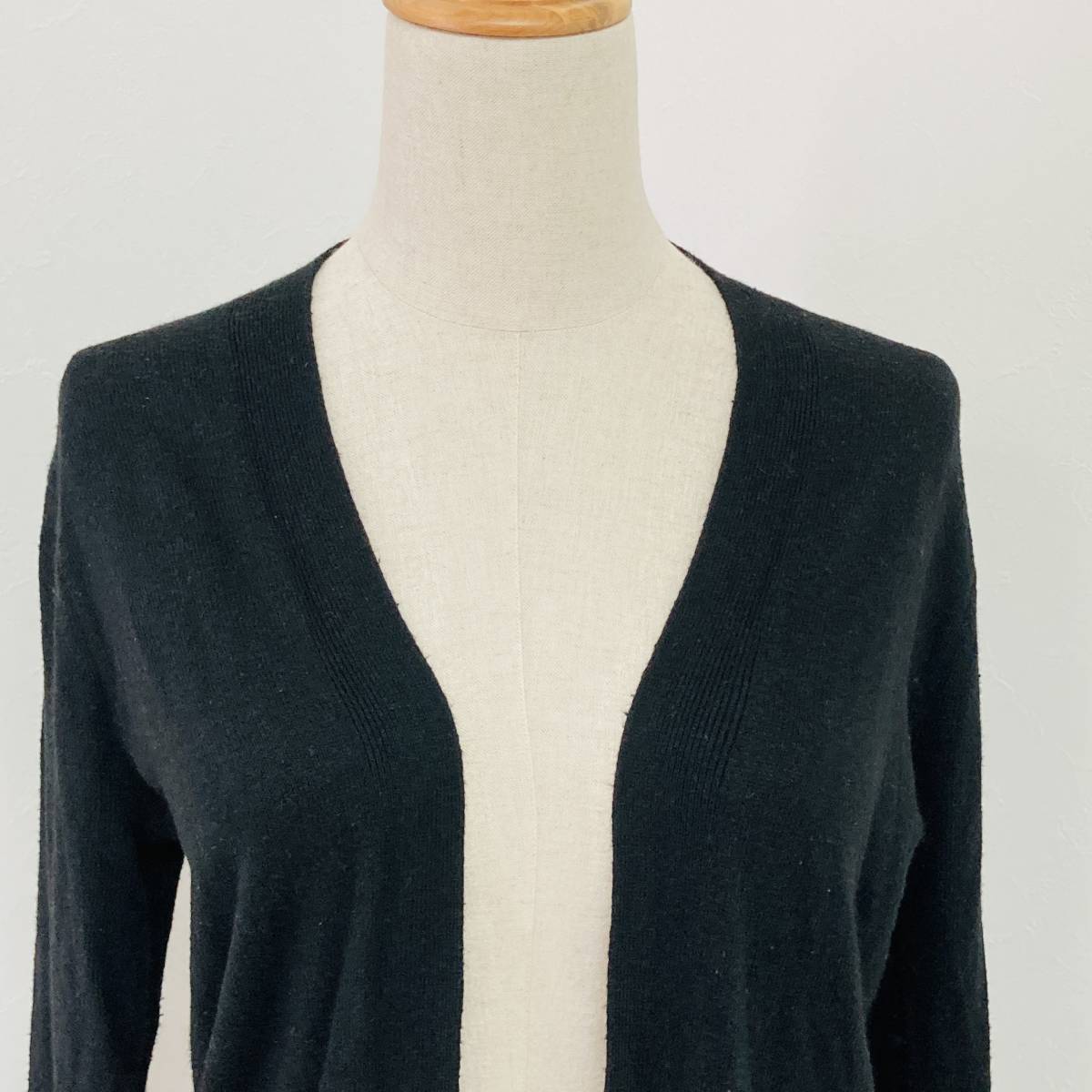 a02712 beautiful goods GAP Gap lady's cardigan long sleeve thin XS black plain cotton . simple all-purpose fine quality Basic casual style 