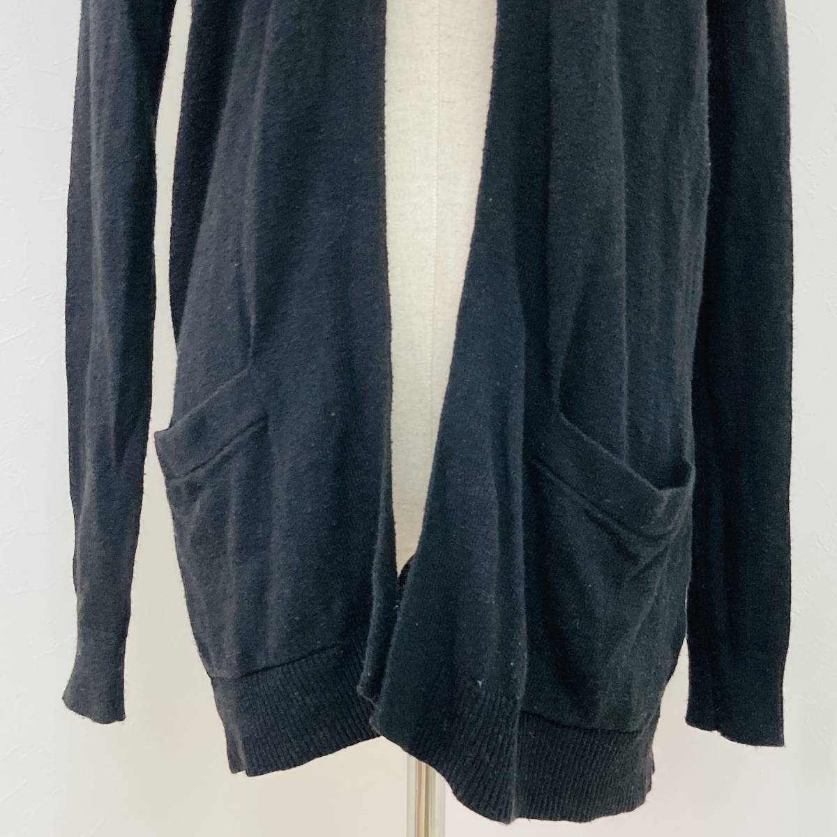 a02712 beautiful goods GAP Gap lady's cardigan long sleeve thin XS black plain cotton . simple all-purpose fine quality Basic casual style 