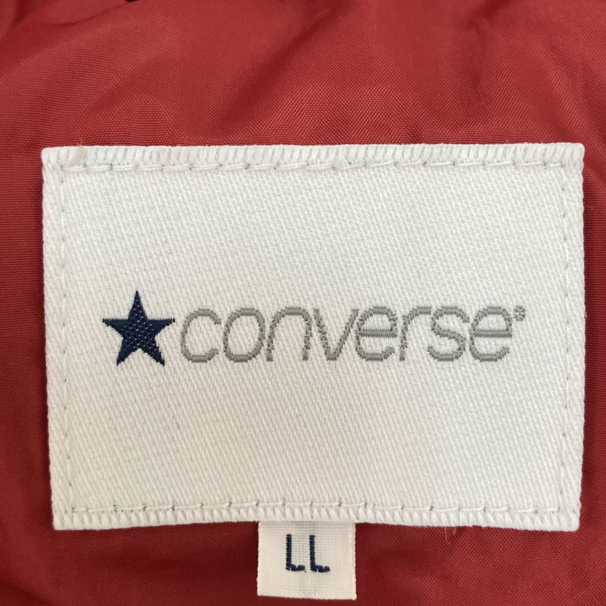 a02902 黄金比 CONVERSE コンバース メンズ ダウンジャケット ハイネック LL 赤 アウター 裾調整紐 古着 ベーシックカジュアルスタイル_画像9