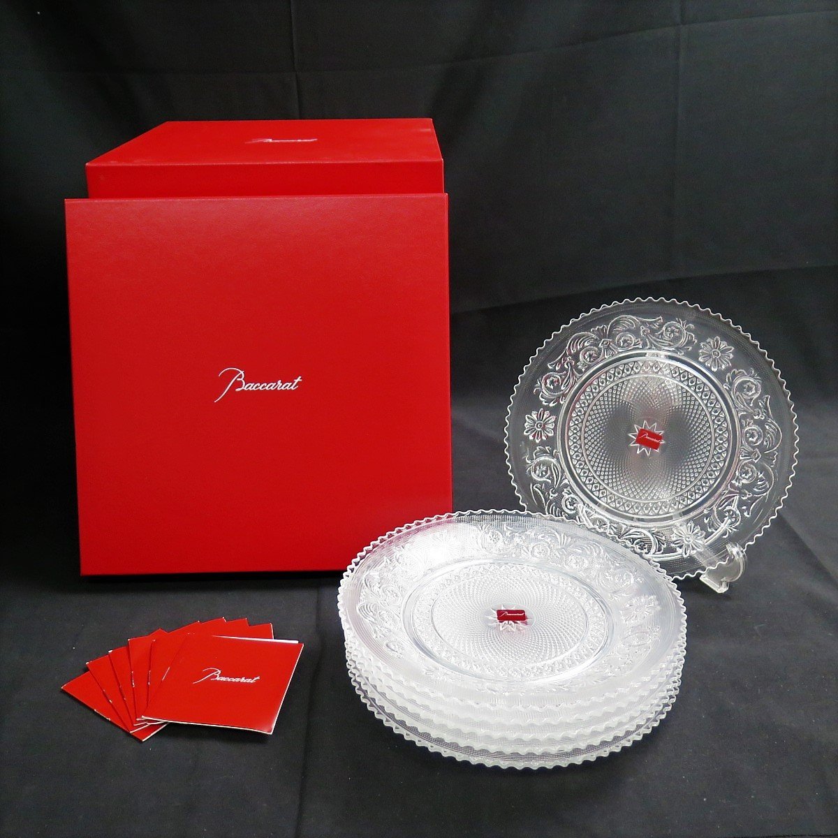1円~ Baccarat バカラ アラベスク 20cm プレート 計6点 箱付 y52
