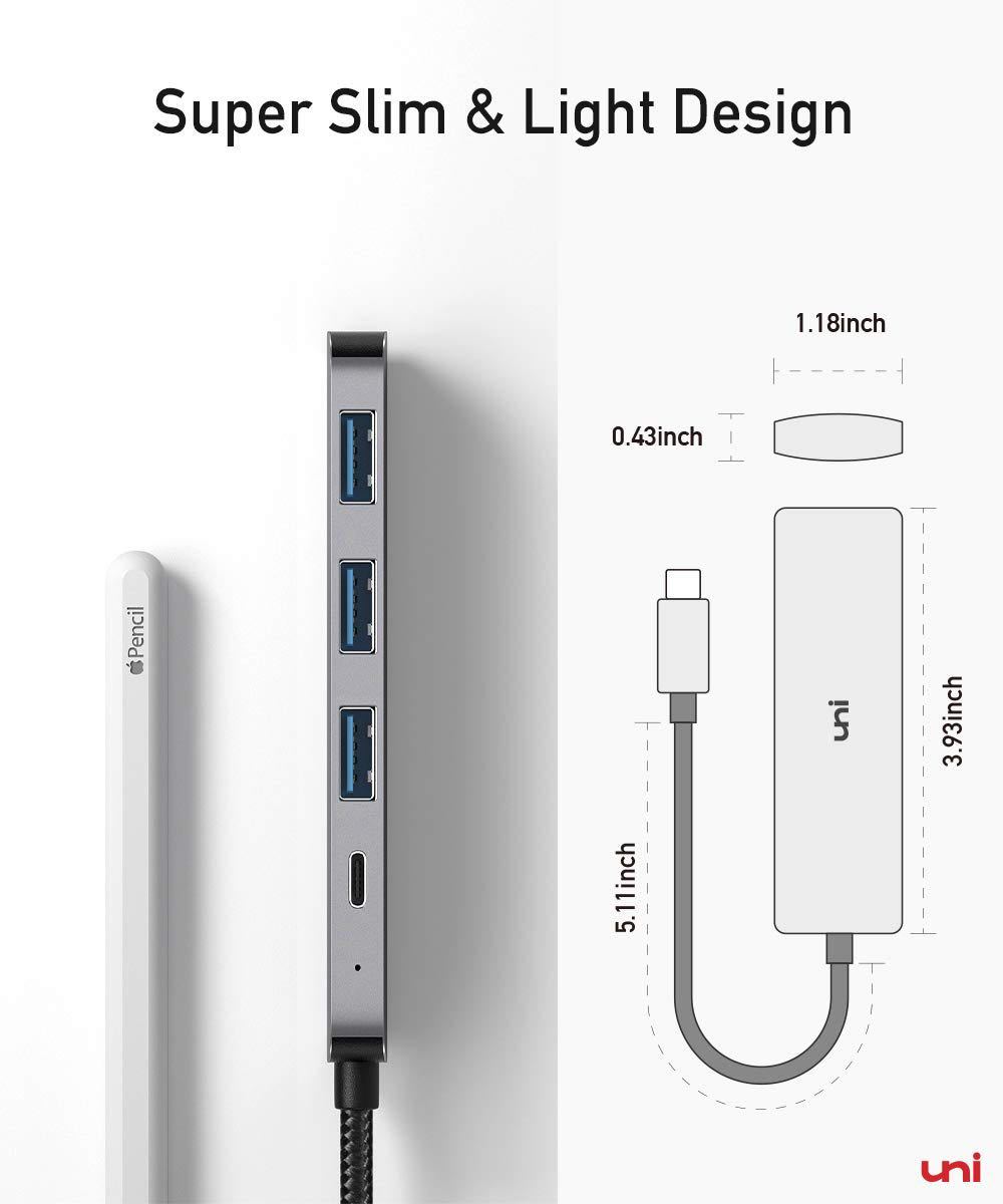 USB Cハブ BB410 uni 4-in-1 USB Cアダプター 3つのUSB 3.0ポート付き 100W USB-C PD充電ポート Thunderbolt 3 USB Type C_画像4