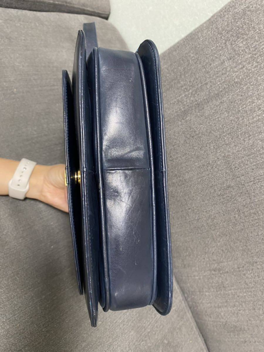 GIVENCHY ジバンシー ハンドバッグ ロゴ サークル レザー ネイビー 紺