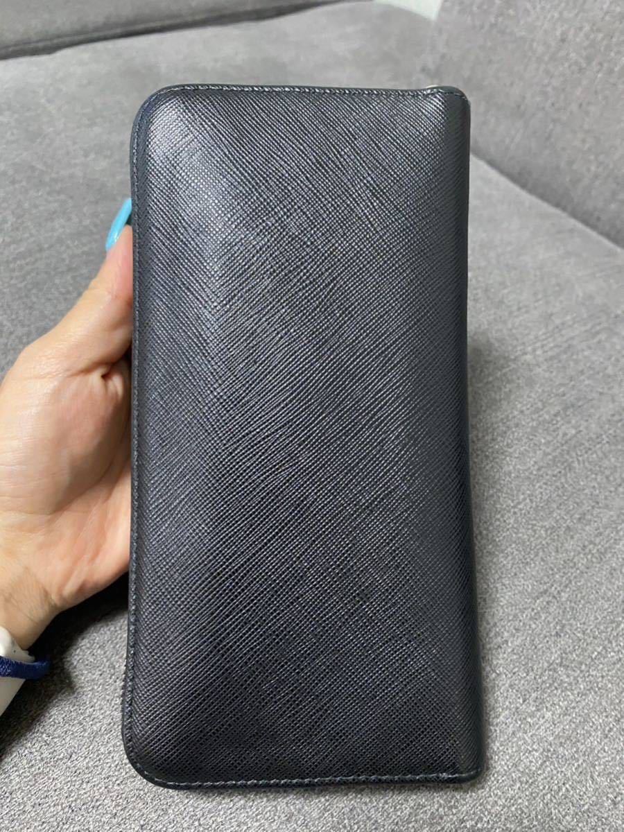 PRADA プラダ 長財布 ブラック 黒 三角プレート ロゴ 財布 ブランド