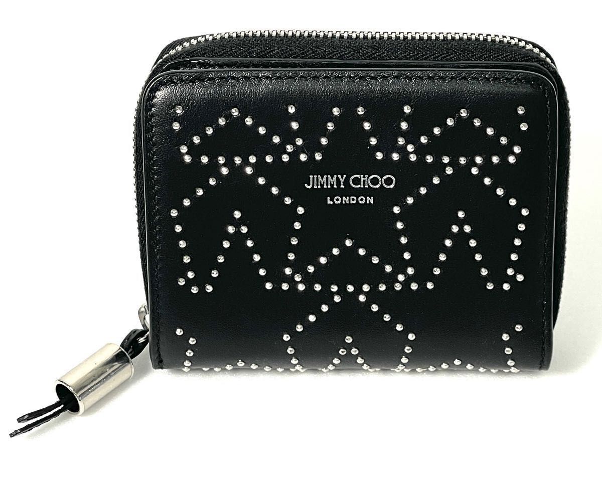 新品未使用 JIMMY CHOO ジミーチュウ 二つ折り財布 コンパクト JO ブラックJIMMY CHOO直営店購入品 正規品