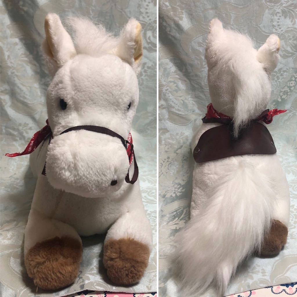  Toshiba ... horse .yu horse . soft toy TOSHIBA Novelty .. horse horse white horse retro Showa Retro meruhen fancy * laundry settled 