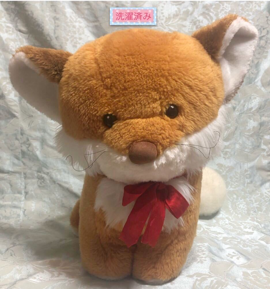 LITTLE HOUSE キツネ ぬいぐるみ 38㎝ リトルハウス きつね 狐 キタキツネ レトロ 昭和レトロ メルヘン ファンシー ※洗濯済_画像1