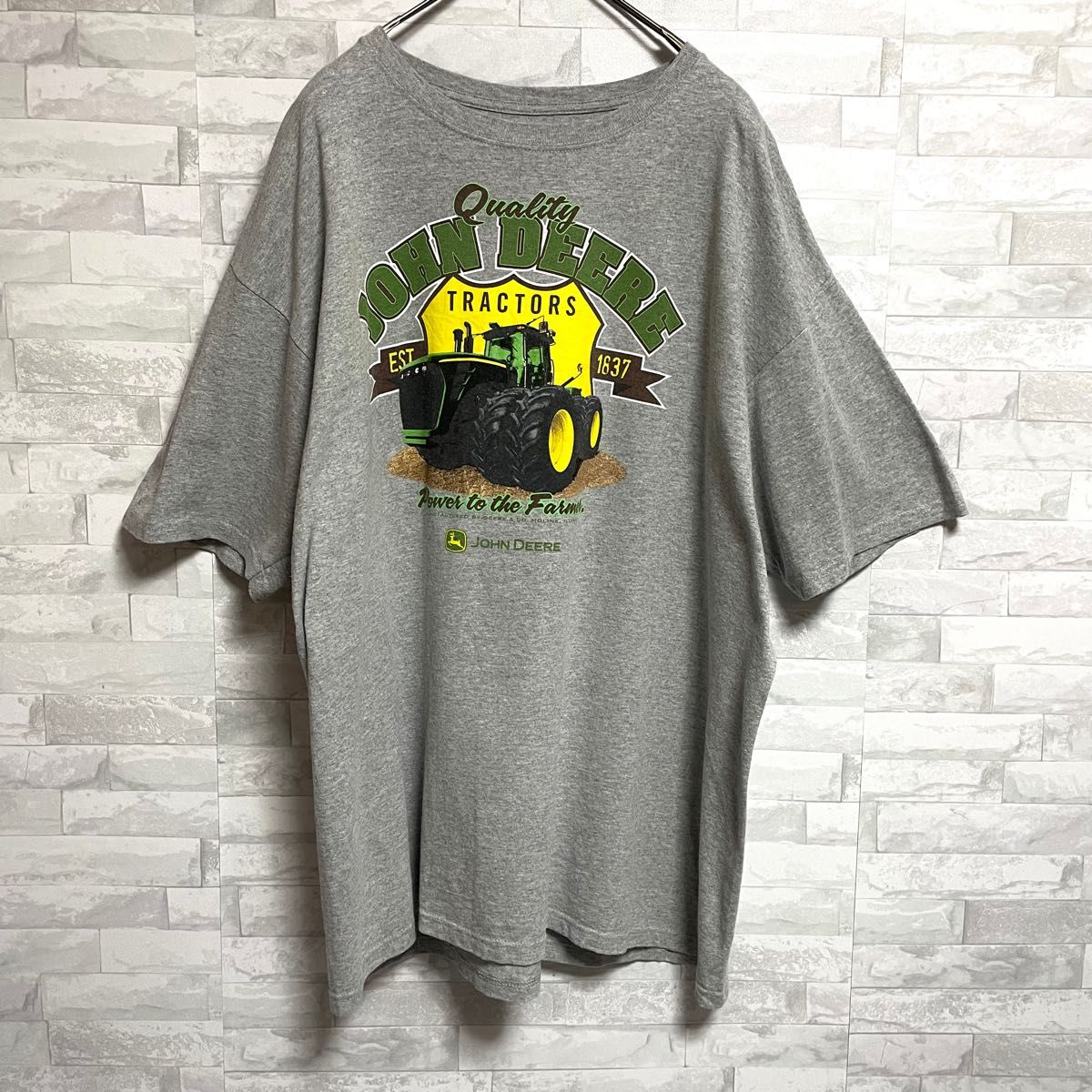 【JOHN DEERE】ジョンディア　企業tシャツ トラクター ビッグサイズ　メンズ　2XLサイズ　3L ゆるだほ　大きいサイズ