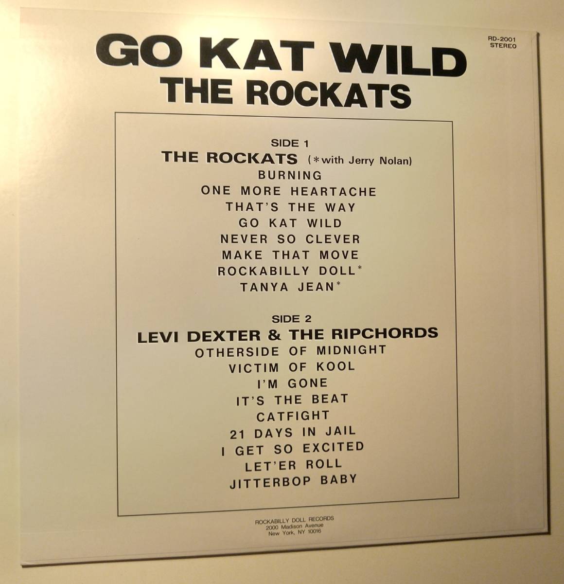 貴重コレクターズ盤!THE ROCKATS/GO KAT WILD LEVI DEXTER ROCKABILLY LP ロカッツ リーバイ ネオロカビリーの画像2