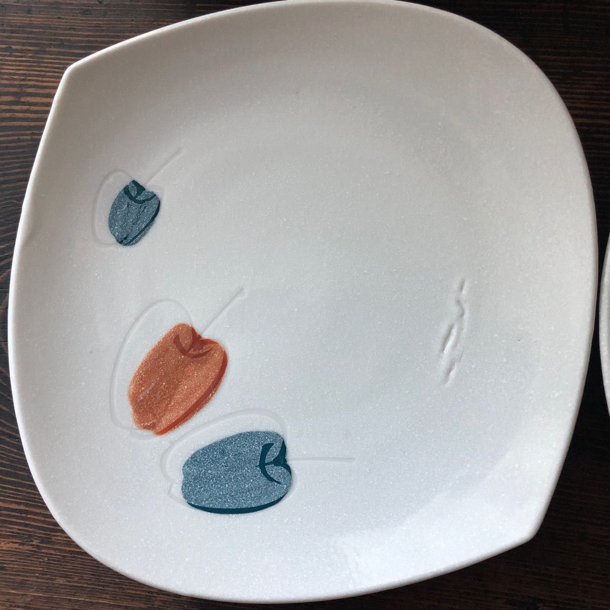 【昭和レトロ】陶磁器　りんご絵付　皿　4点　時代物　年代物