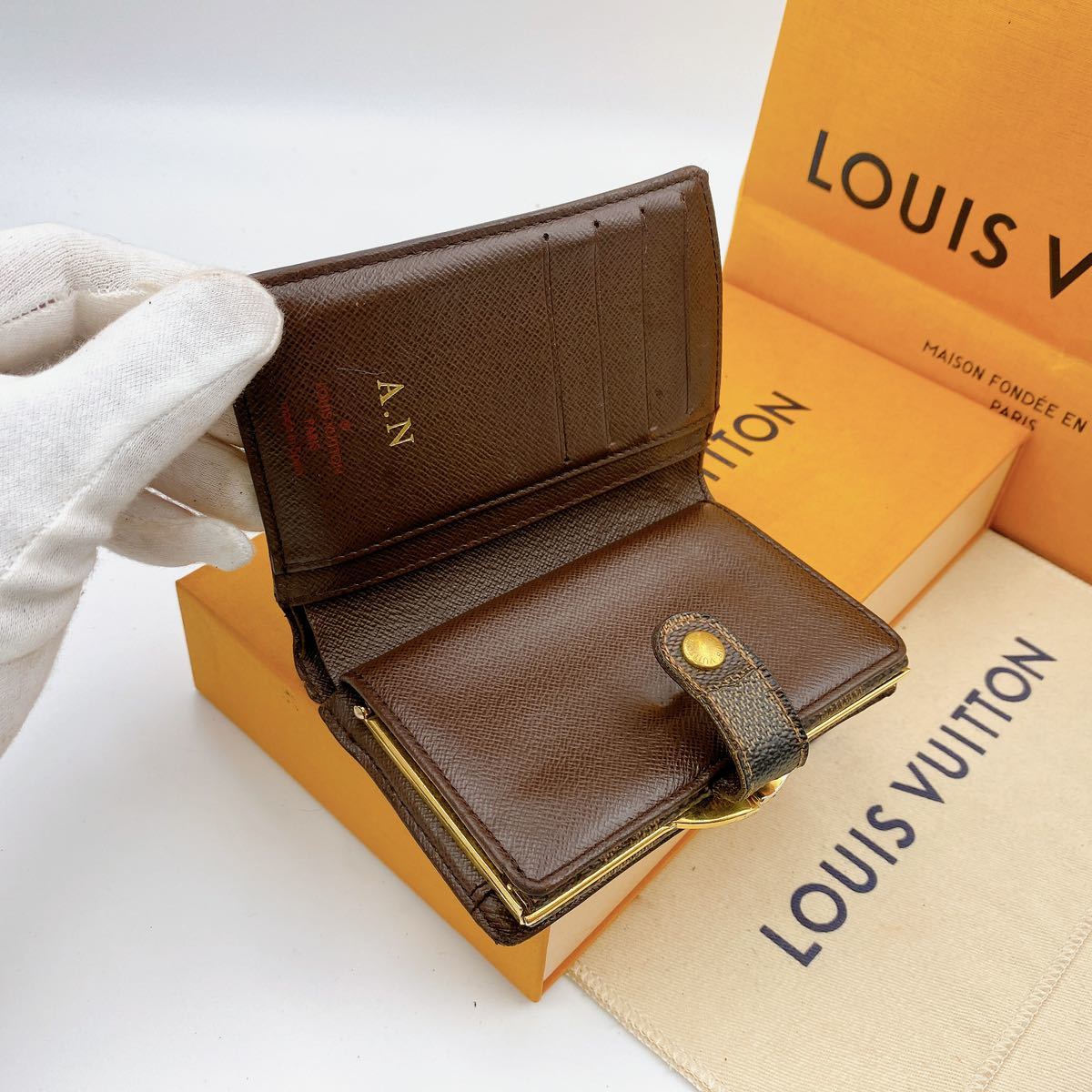 A1974 【正規品】LOUIS VUITTON ルイヴィトン ダミエ ポルトモネ ビエ