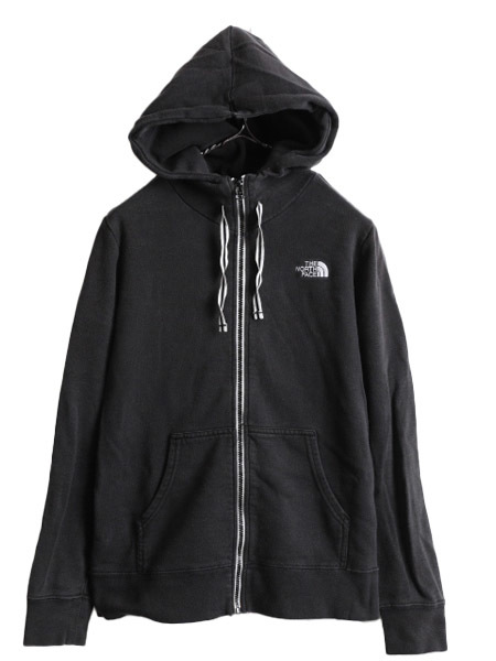 ■ ノースフェイス フルジップ スウェット フード パーカー レディース M 古着 The North Face アウトドア トレーナー 裏起毛 ジップアップ