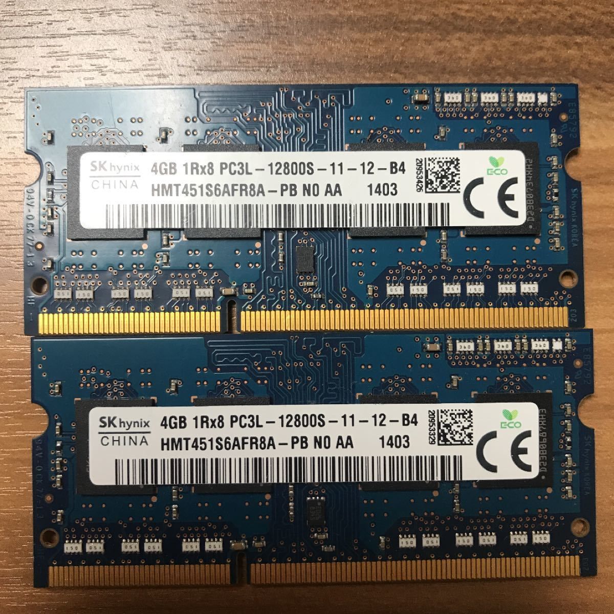 SK hynix DDR3L 1600Mhzノート用メモリ4Gx2