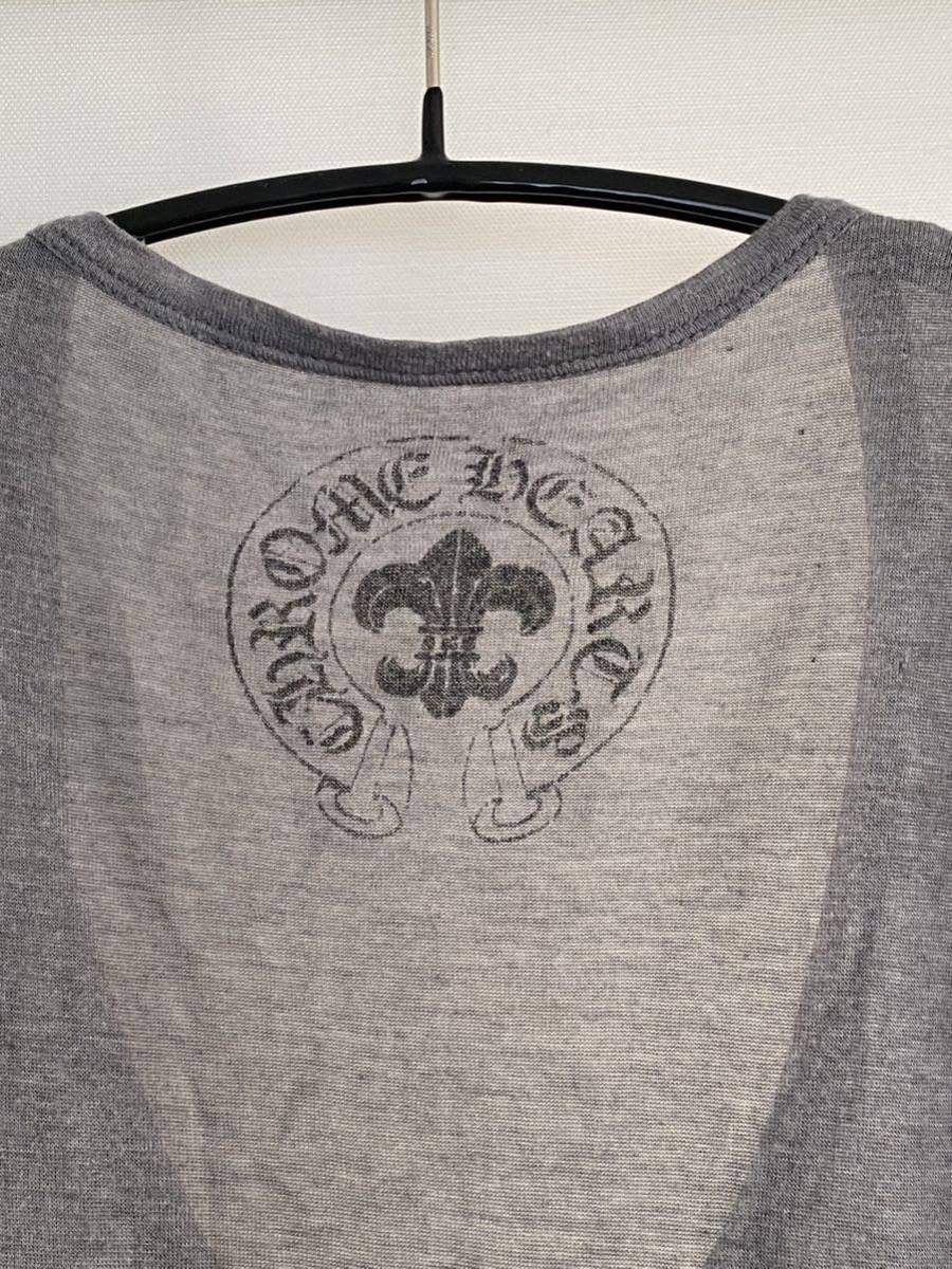 CHROME HEARTS Chrome Hearts T-shirt gray plus silver button 2 piece attaching lady's 
