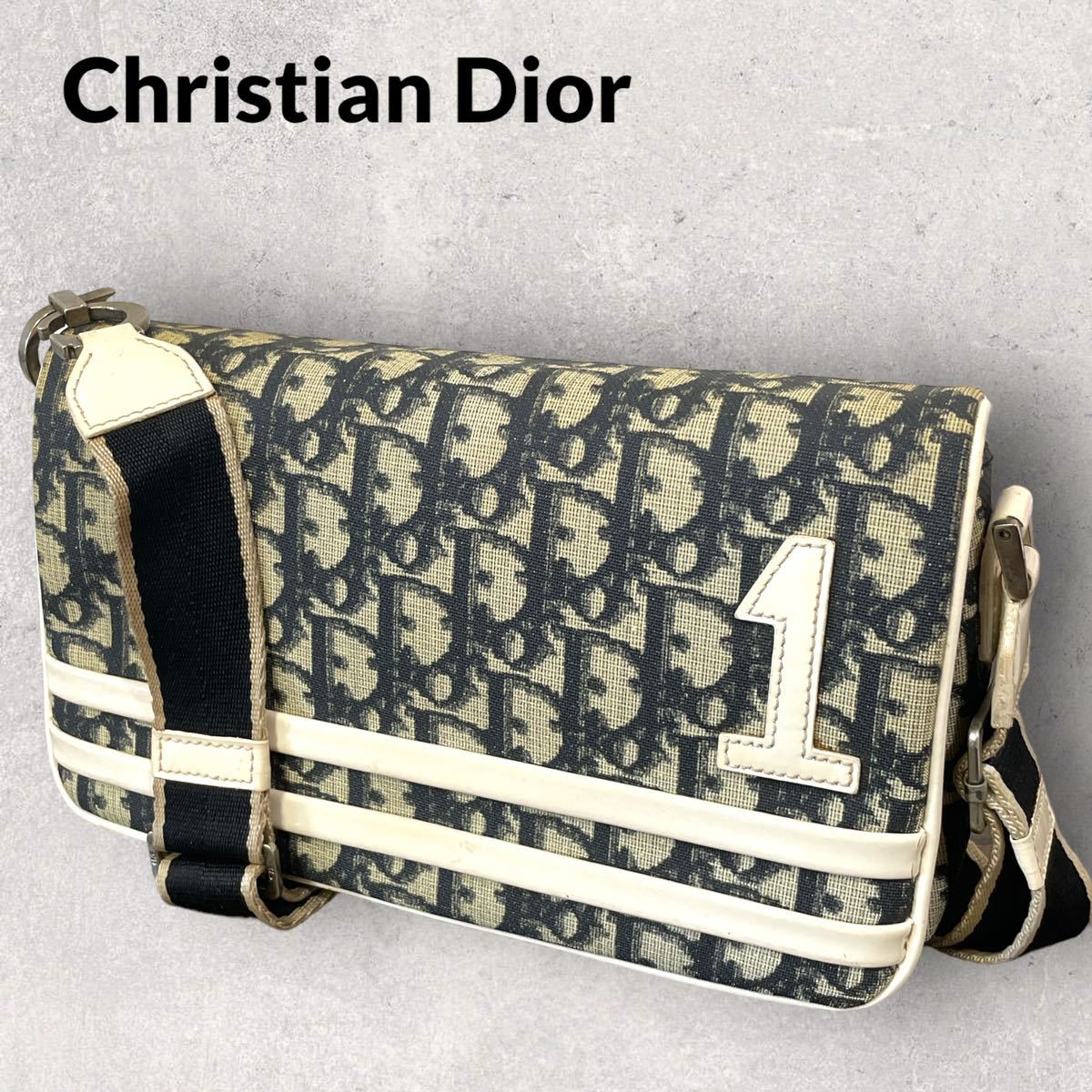 Christian Dior クリスチャンディオール イタリア製 トロッター ショルダーバッグ ポシェット ナンバー 数字 ビンテージ 柄