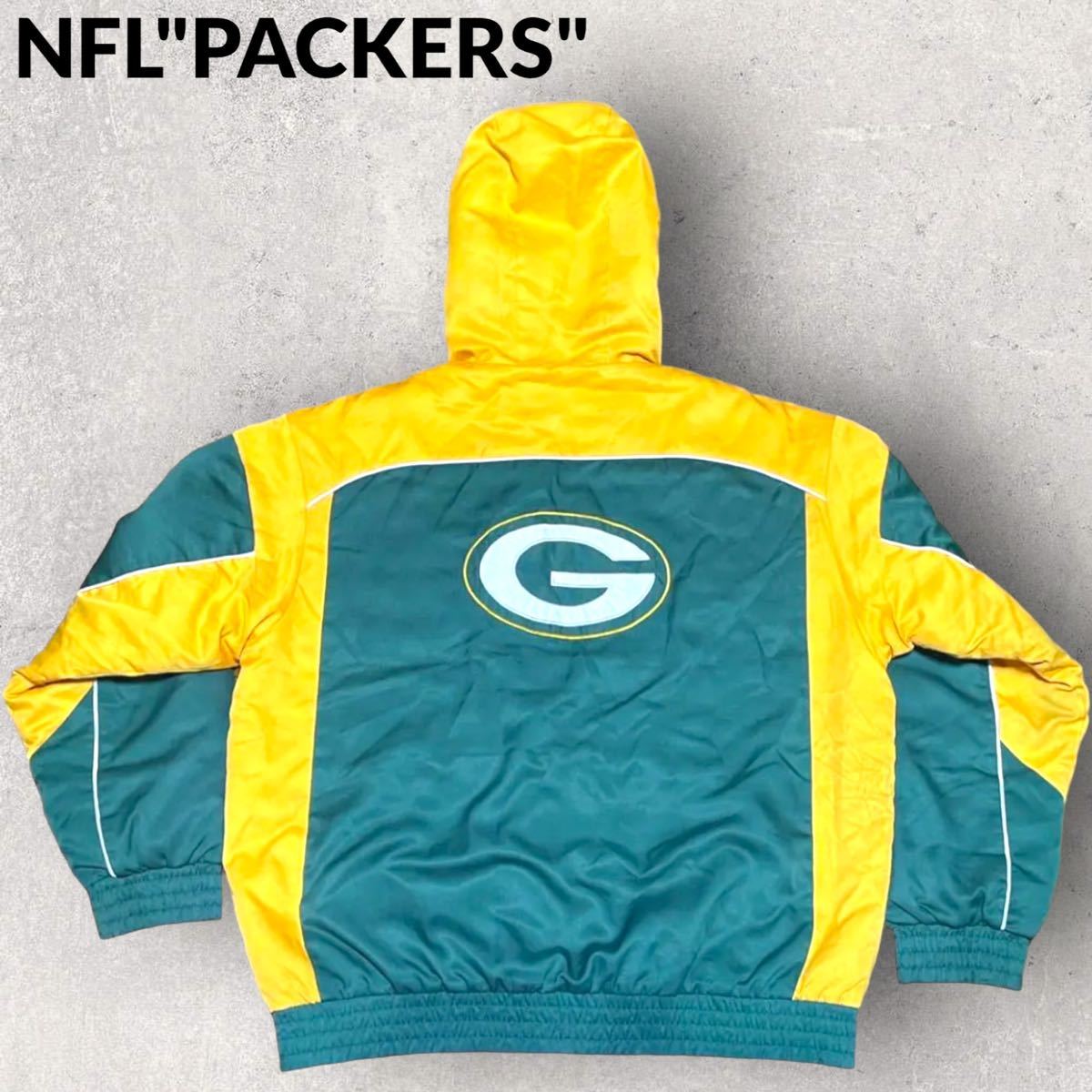 NFL 90s PACKERS バックロゴ オーバーサイズ中綿ブルゾン ツートン-