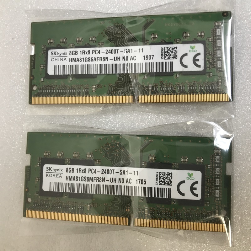 SK HYNIX PC4-2400T 8GB 2枚組 1セット 16GB DDR4ノートパソコン用メモリ 260ピン ECCなし DDR4-19200 8GB 2PCS DDR4 2400 LAPTOP RAM_画像2