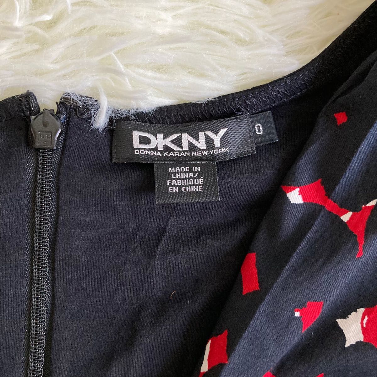 DKNY ダナキャランニューヨーク ドット柄カシュクールワンピース S