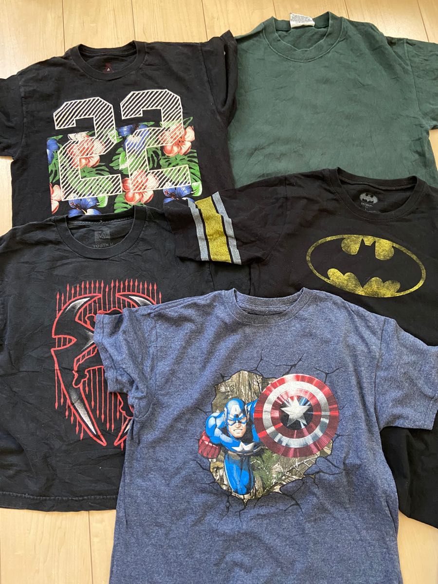 KIDS古着Tシャツ５点 bat man W LEE MARVEL 夏半袖Tシャツ