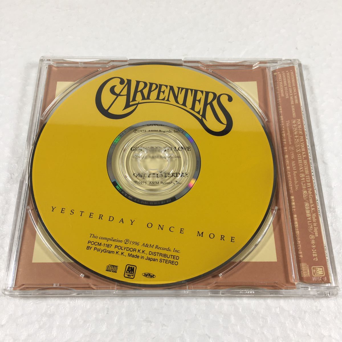 全国送料無料♪【CD】 イエスタディ・ワンス・モア　Carpenters（カーペンターズ）　JAN-4988005186348 商品番号-POCM-1187 管理番号-01335_画像2