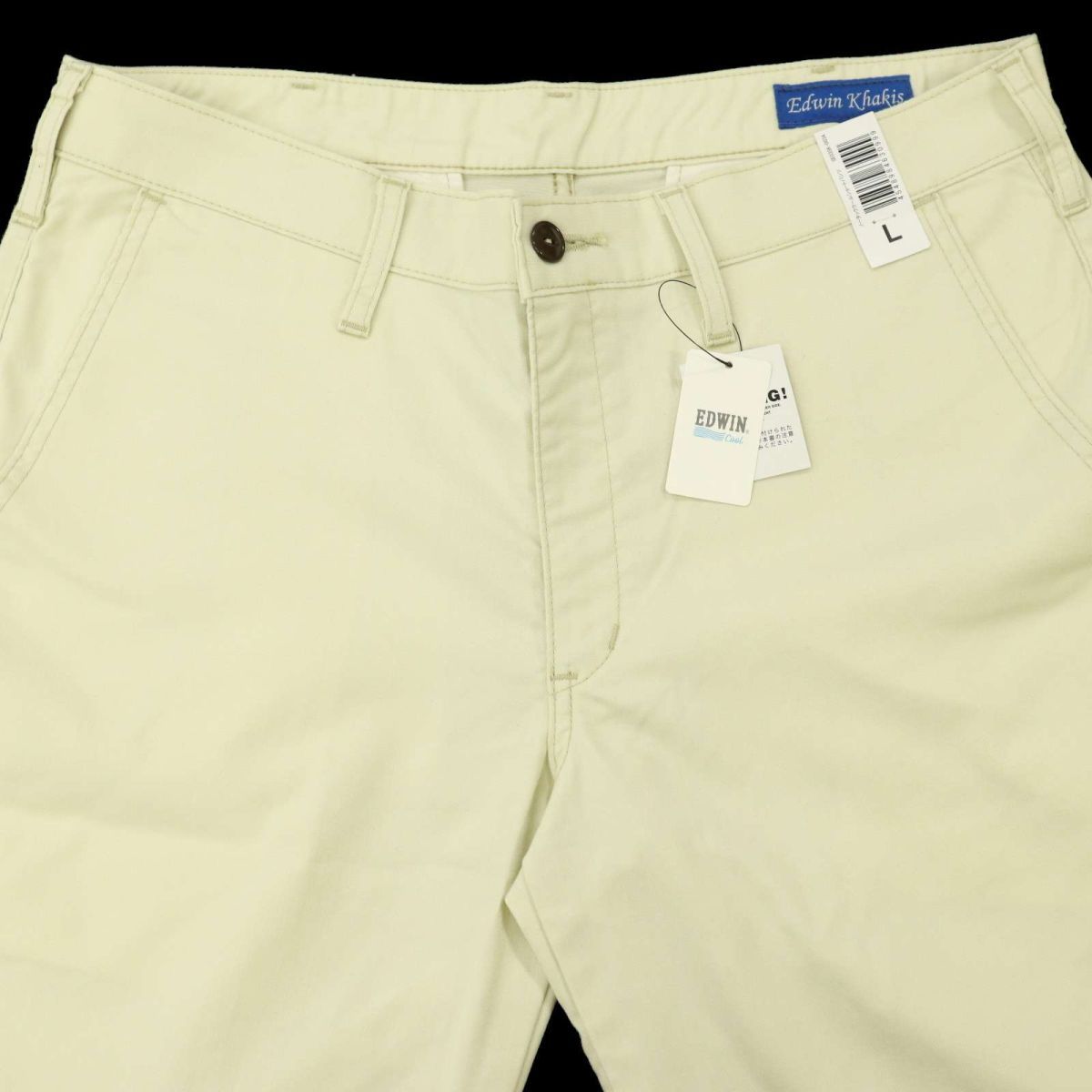 【新品 未使用】 EDWIN エドウィン GE03SK Khakis 春夏 ノータック クール★ ハーフ ショート パンツ Sz.L　メンズ　C3B03027_8#P_画像2